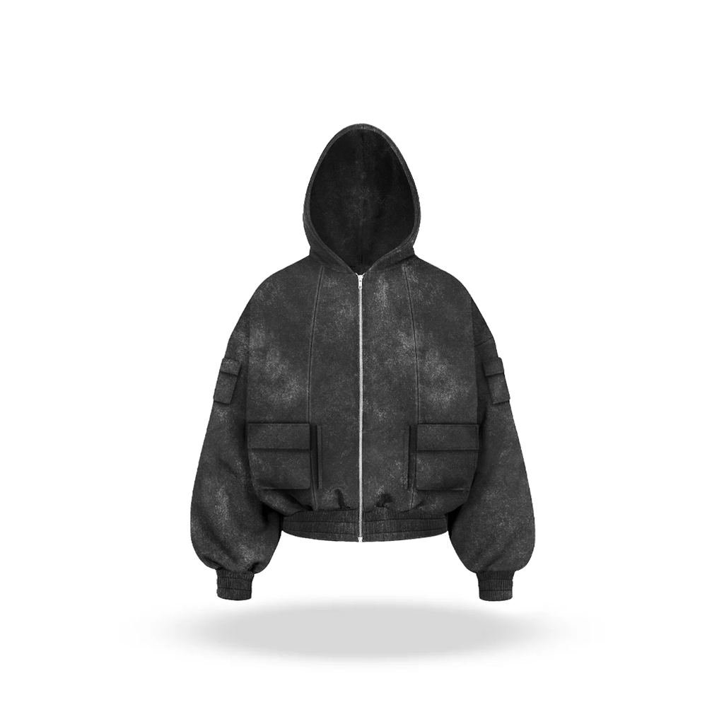 Utility Hoodie Acid Wash