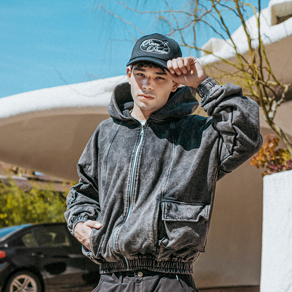 Utility Hoodie Acid Wash