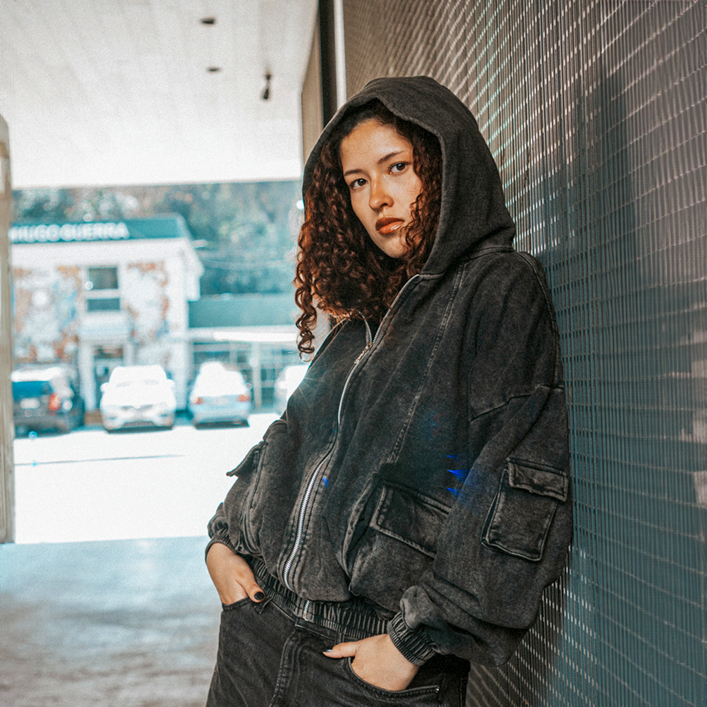 Utility Hoodie Acid Wash