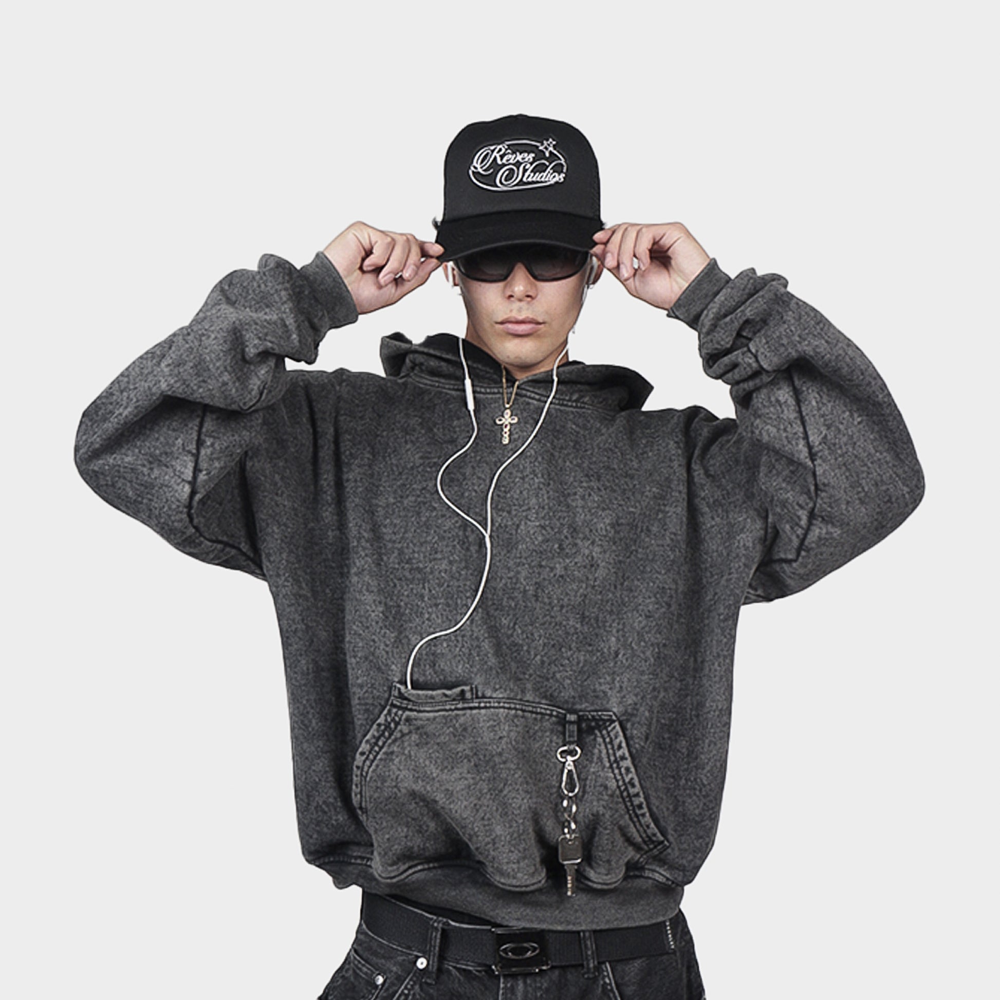 Cargo Hoodie Acid Wash