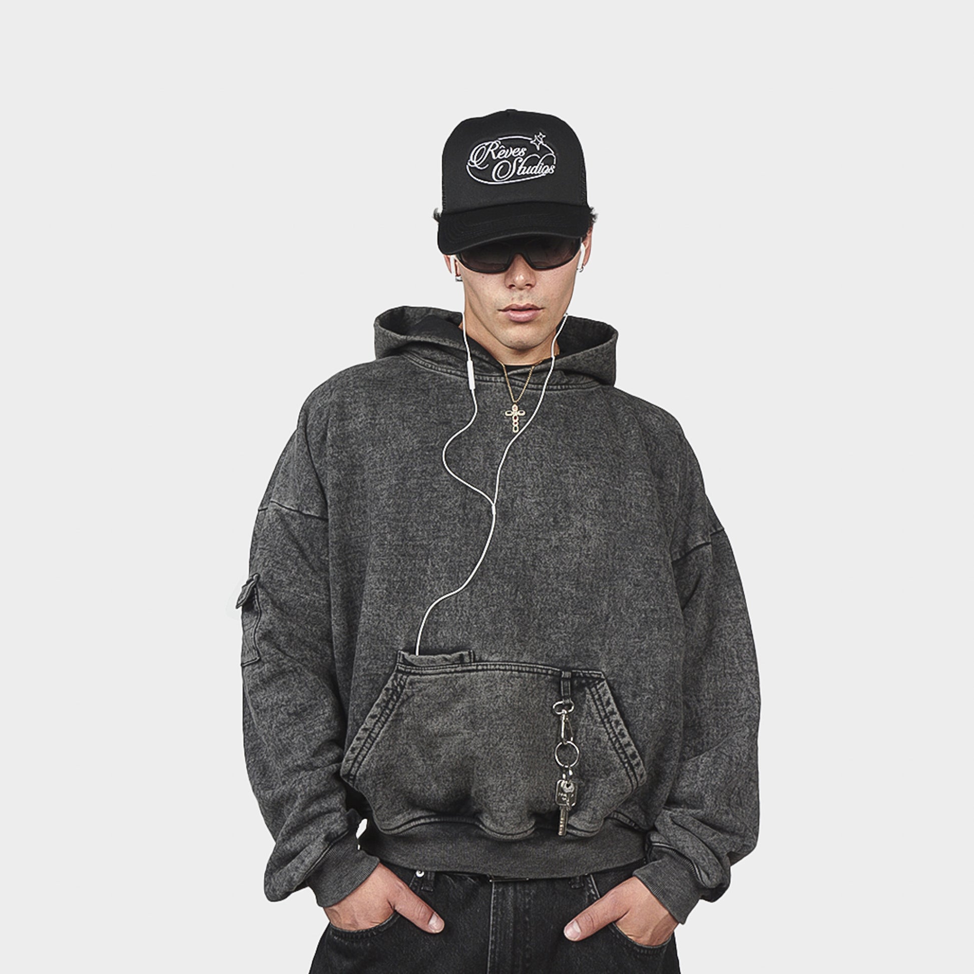 Cargo Hoodie Acid Wash